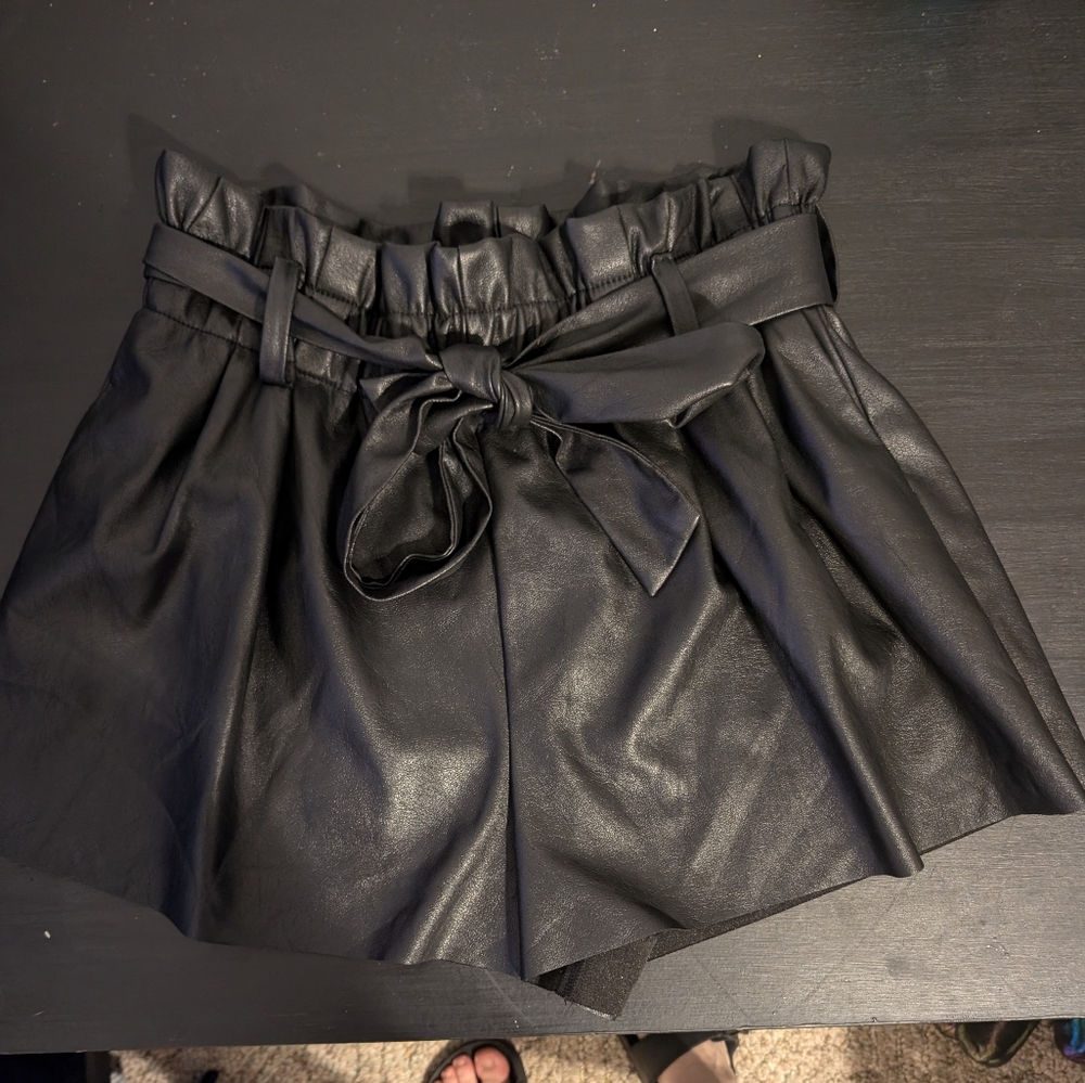 Leather shorts